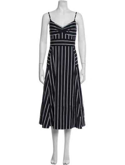 Pre-owned Veronica Beard Striped Midi Length Dress In Blue