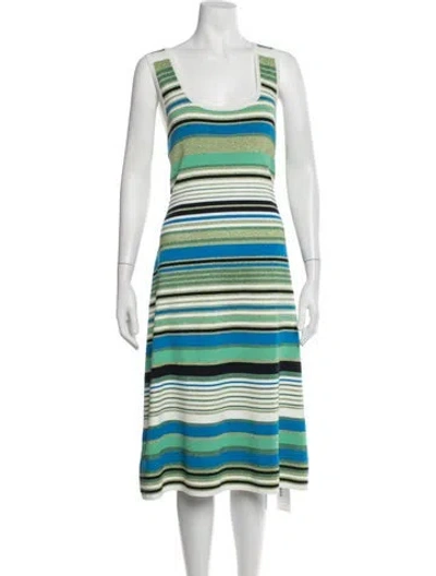 Pre-owned Veronica Beard Striped Midi Length Dress In Blue
