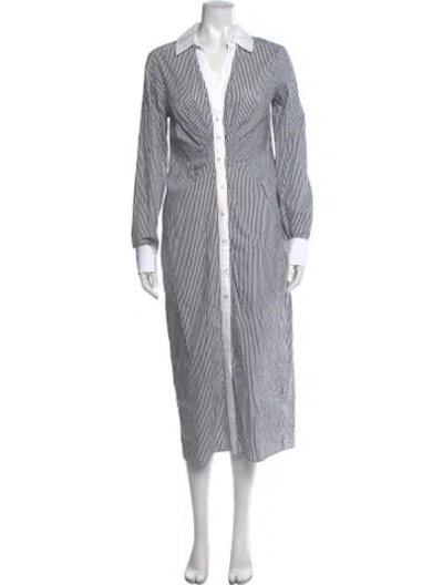 Pre-owned Veronica Beard Striped Midi Length Dress In Blue/white