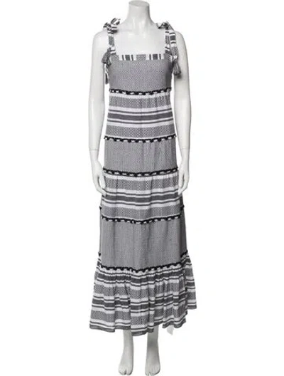 Pre-owned Veronica Beard Striped Midi Length Dress In Gray
