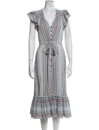 Pre-owned Veronica Beard Striped Midi Length Dress In Multi