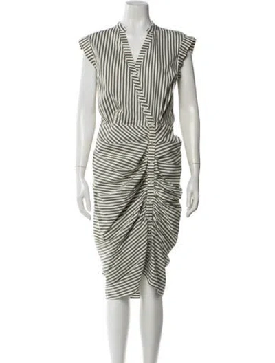 Pre-owned Veronica Beard Striped Midi Length Dress In Multi