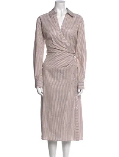 Pre-owned Veronica Beard Striped Midi Length Dress In Multi