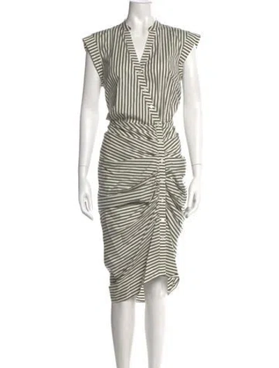 Pre-owned Veronica Beard Striped Midi Length Dress In Multi