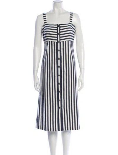 Pre-owned Veronica Beard Striped Midi Length Dress In Neutral