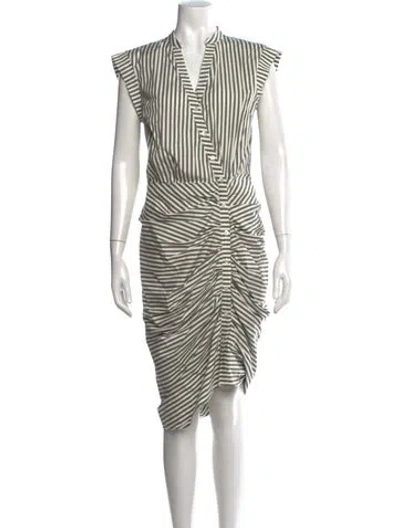 Pre-owned Veronica Beard Striped Midi Length Dress In Neutral