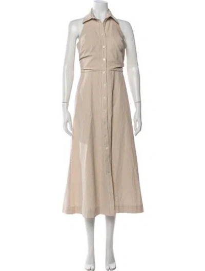 Pre-owned Veronica Beard Striped Midi Length Dress In Neutral
