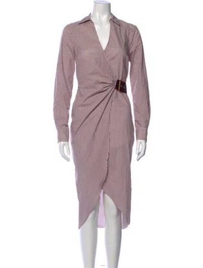 Pre-owned Veronica Beard Striped Midi Length Dress In Neutral