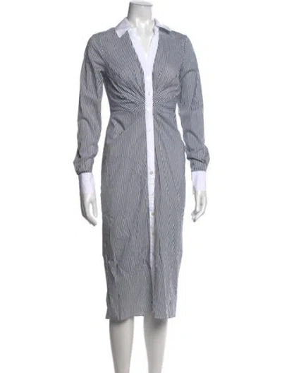 Pre-owned Veronica Beard Striped Midi Length Dress In Neutral