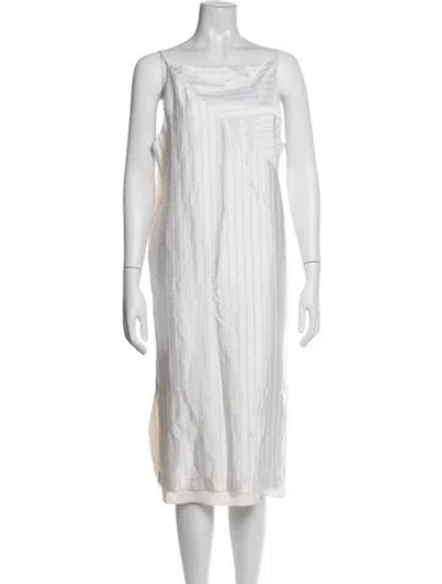 Pre-owned Veronica Beard Striped Midi Length Dress In Neutrals