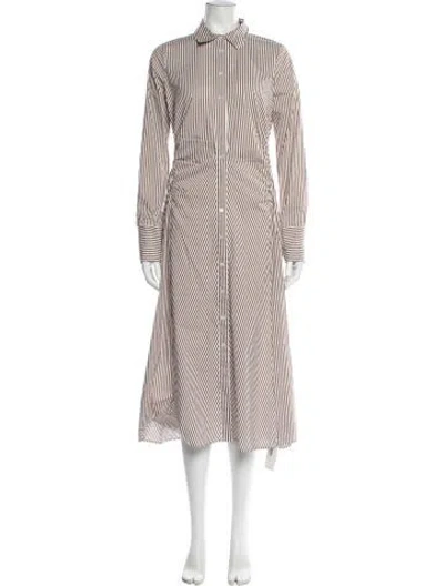 Pre-owned Veronica Beard Striped Midi Length Dress In Neutrals