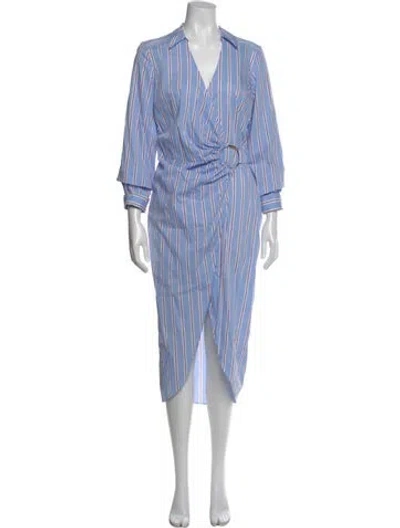 Pre-owned Veronica Beard Striped Midi Length Dress W/ Tags In Blue