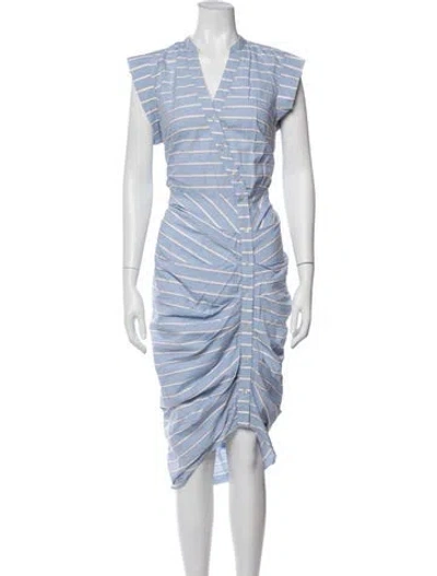 Pre-owned Veronica Beard Striped Midi Length Dress W/ Tags In Blue