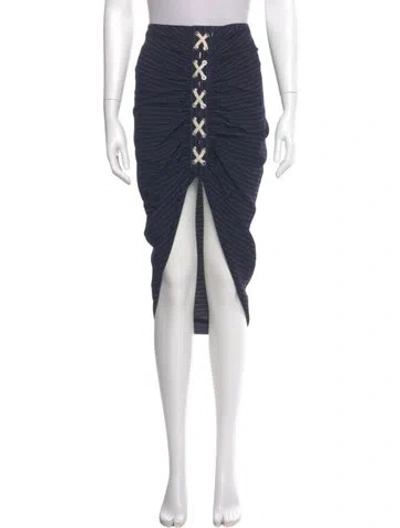 Pre-owned Veronica Beard Striped Midi Length Skirt In Blue