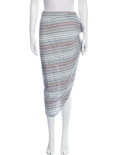 Pre-owned Veronica Beard Striped Midi Length Skirt In Blue