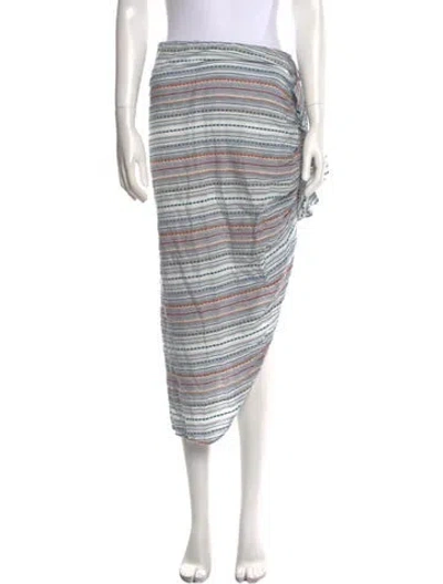 Pre-owned Veronica Beard Striped Midi Length Skirt In Blue