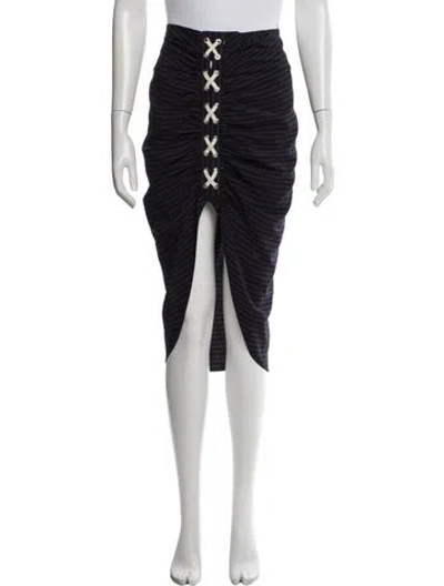 Pre-owned Veronica Beard Striped Midi Length Skirt In Blue