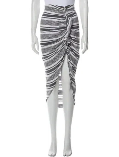 Pre-owned Veronica Beard Striped Midi Length Skirt In Gray