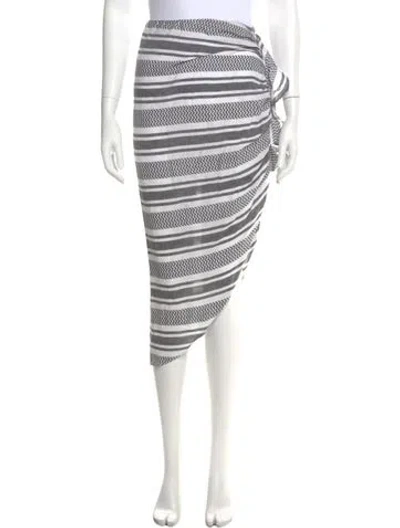 Pre-owned Veronica Beard Striped Midi Length Skirt In Gray