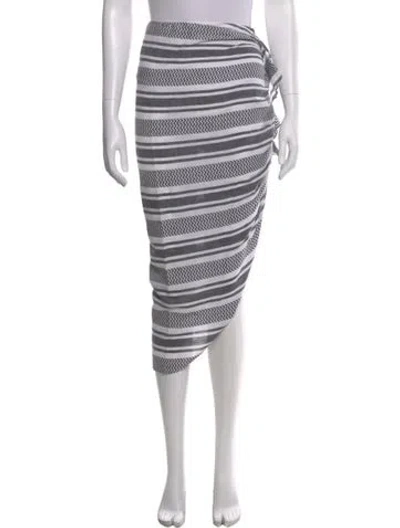 Pre-owned Veronica Beard Striped Midi Length Skirt In Gray