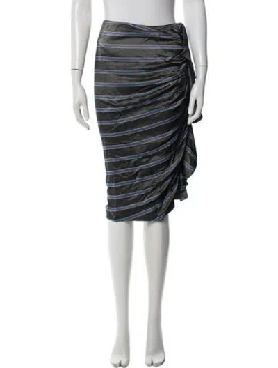 Pre-owned Veronica Beard Striped Midi Length Skirt In Gray