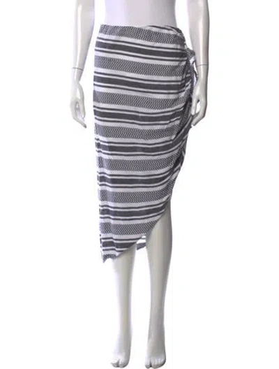 Pre-owned Veronica Beard Striped Midi Length Skirt In Grey