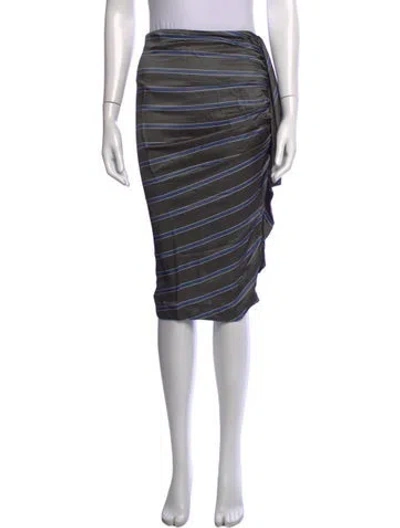 Pre-owned Veronica Beard Striped Midi Length Skirt In Grey
