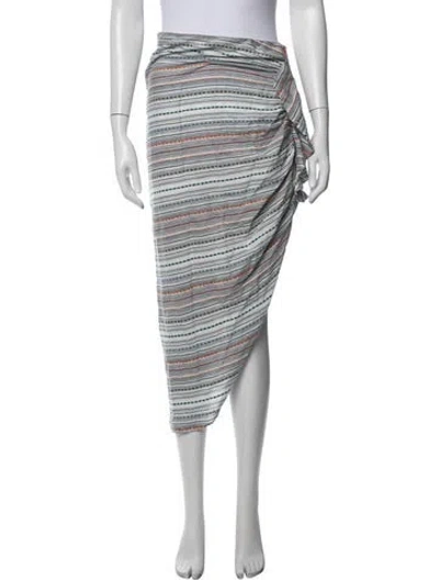 Pre-owned Veronica Beard Striped Midi Length Skirt In White