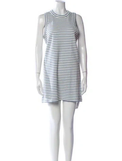 Pre-owned Veronica Beard Striped Mini Dress In Black