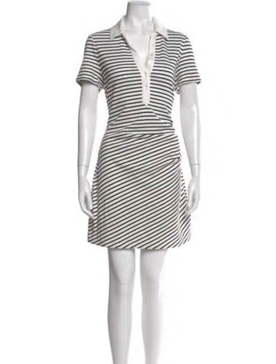 Pre-owned Veronica Beard Striped Mini Dress In Black