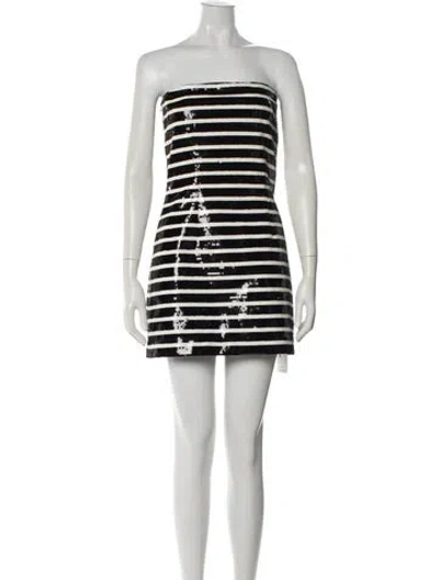 Pre-owned Veronica Beard Striped Mini Dress In Black