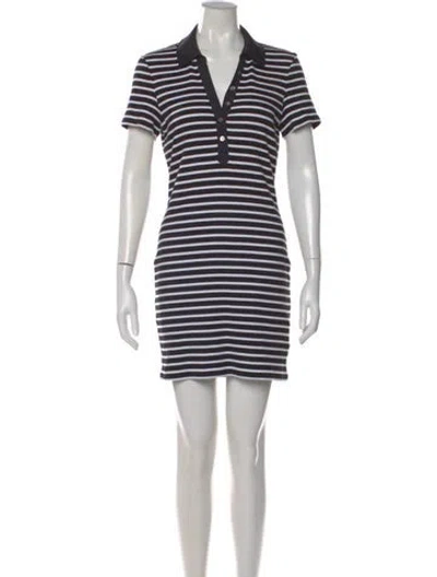 Pre-owned Veronica Beard Striped Mini Dress In Black