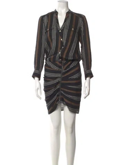 Pre-owned Veronica Beard Striped Mini Dress In Black