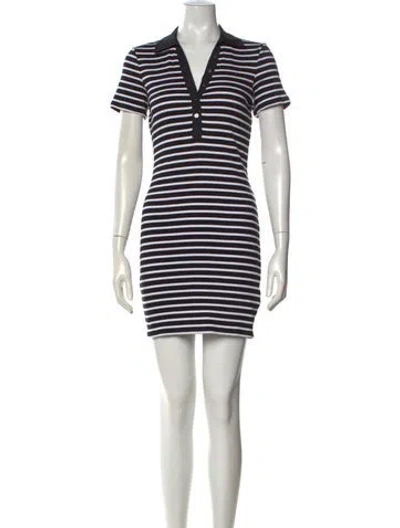 Pre-owned Veronica Beard Striped Mini Dress In Black