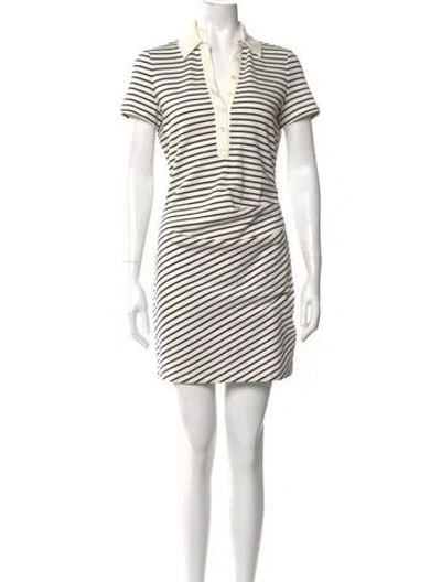 Pre-owned Veronica Beard Striped Mini Dress In Black
