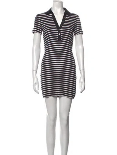 Pre-owned Veronica Beard Striped Mini Dress In Black