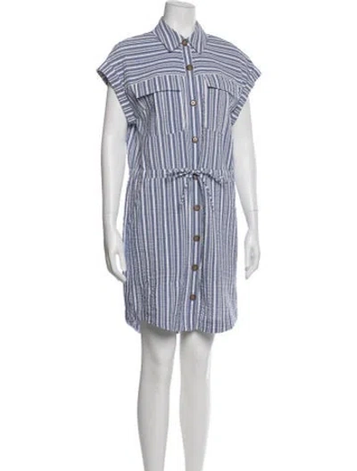 Pre-owned Veronica Beard Striped Mini Dress In Blue
