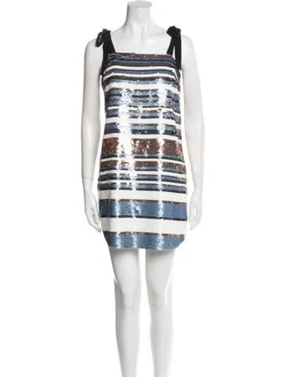 Pre-owned Veronica Beard Striped Mini Dress In Blue