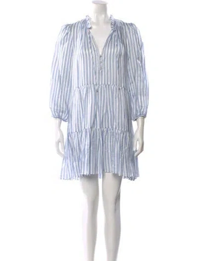 Pre-owned Veronica Beard Striped Mini Dress In Blue