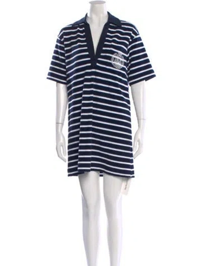 Pre-owned Veronica Beard Striped Mini Dress In Blue