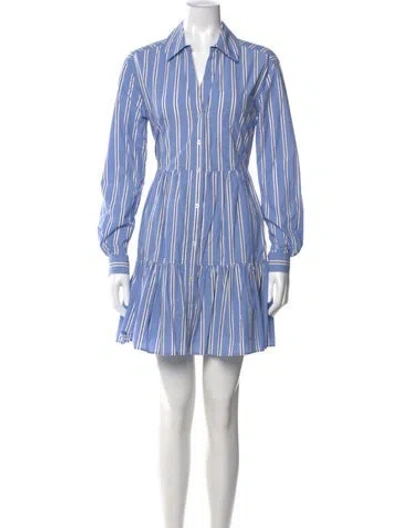 Pre-owned Veronica Beard Striped Mini Dress In Blue