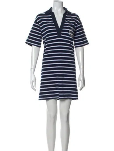 Pre-owned Veronica Beard Striped Mini Dress In Blue
