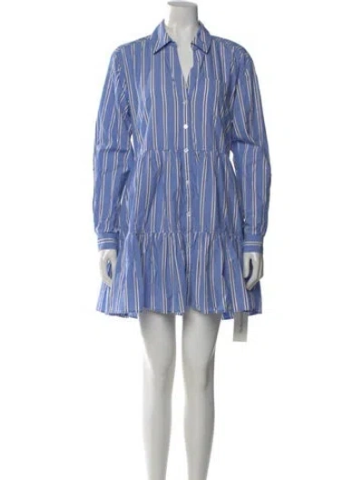 Pre-owned Veronica Beard Striped Mini Dress In Blue