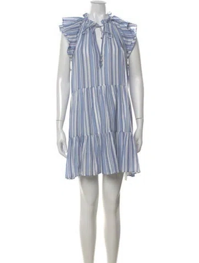 Pre-owned Veronica Beard Striped Mini Dress In Blue
