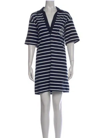 Pre-owned Veronica Beard Striped Mini Dress In Blue