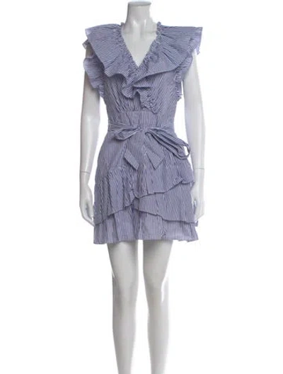 Pre-owned Veronica Beard Striped Mini Dress In Blue