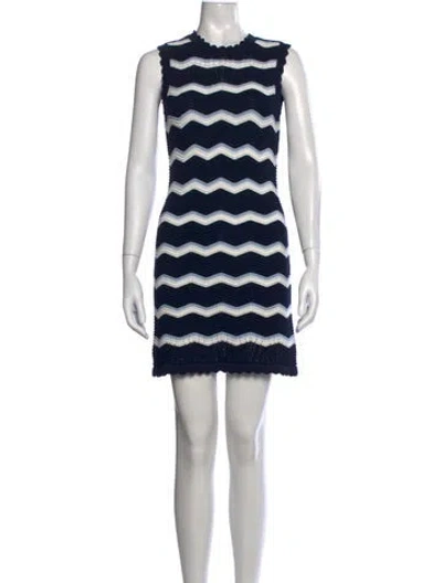 Pre-owned Veronica Beard Striped Mini Dress In Blue