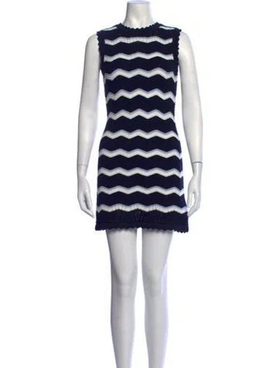 Pre-owned Veronica Beard Striped Mini Dress In Blue