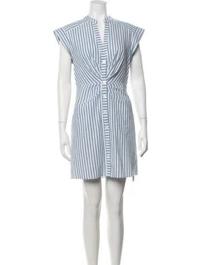 Pre-owned Veronica Beard Striped Mini Dress In Blue