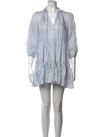 Pre-owned Veronica Beard Striped Mini Dress In Blue/white